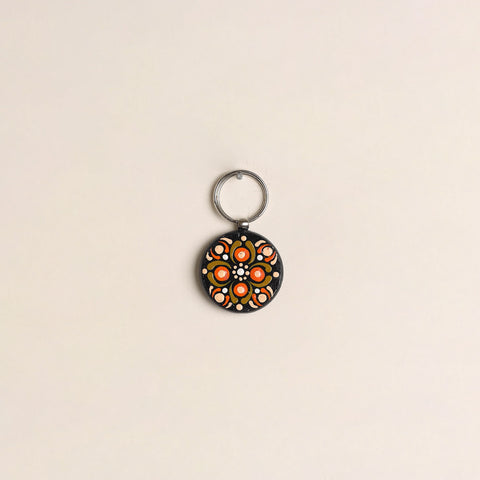 Handpainted Mandala Art Wooden Keychain 83