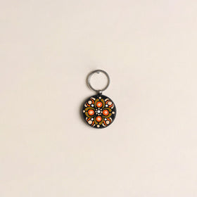 Handpainted Mandala Art Wooden Keychain 83
