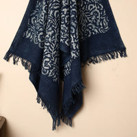 Blue - Handloom Block Printed Cotton Bindaas Towel 45