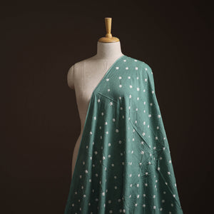 Green - Kutch Bandhani Tie-Dye Pure Mul Cotton Fabric 05