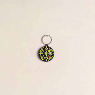 Handpainted Mandala Art Wooden Keychain 84