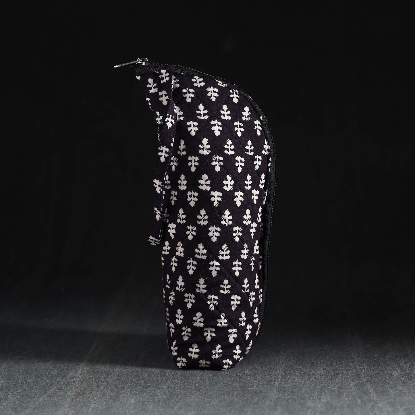 Black Handmade Cotton 1L Water Bottle Cover