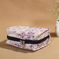 Purple - Handmade 4 Pockets Cotton Jewelry Bag 07