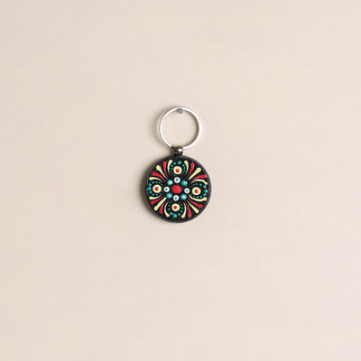 Handpainted Mandala Art Wooden Keychain 85