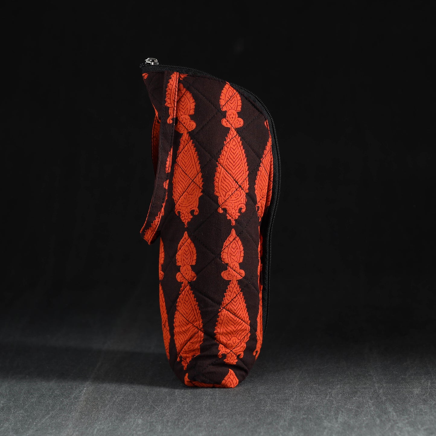 Orange Handmade Cotton 1L Water Bottle Cover