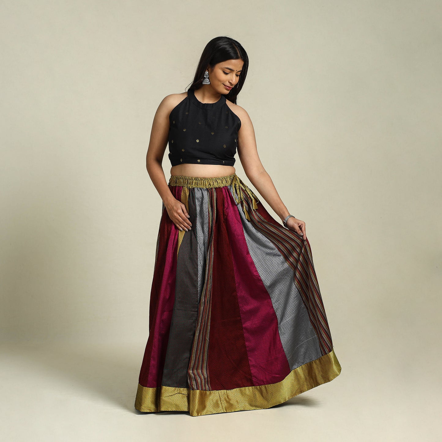 Multicolor - khun patchwork 24 kali cotton long skirt 03