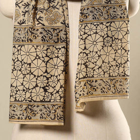 Pedana Block Print Natural Dyed Cotton Kalamkari Stole