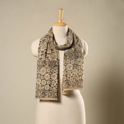 Pedana Block Print Natural Dyed Cotton Kalamkari Stole