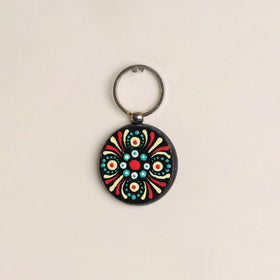 Handpainted Mandala Art Wooden Keychain 85