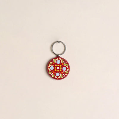 Handpainted Mandala Art Wooden Keychain 86