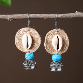 Beige - ikra handcrafted gs jute jhumki earrings