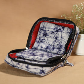 Blue Handmade 4 Pockets Cotton Jewelry Bag 