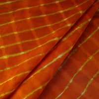 Orange - Handloom Chanderi Silk Tie-Dye Leheriya Fabric 23