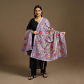  Purple Ranihati Chanderi Silk Hand Embroidery Dupatta