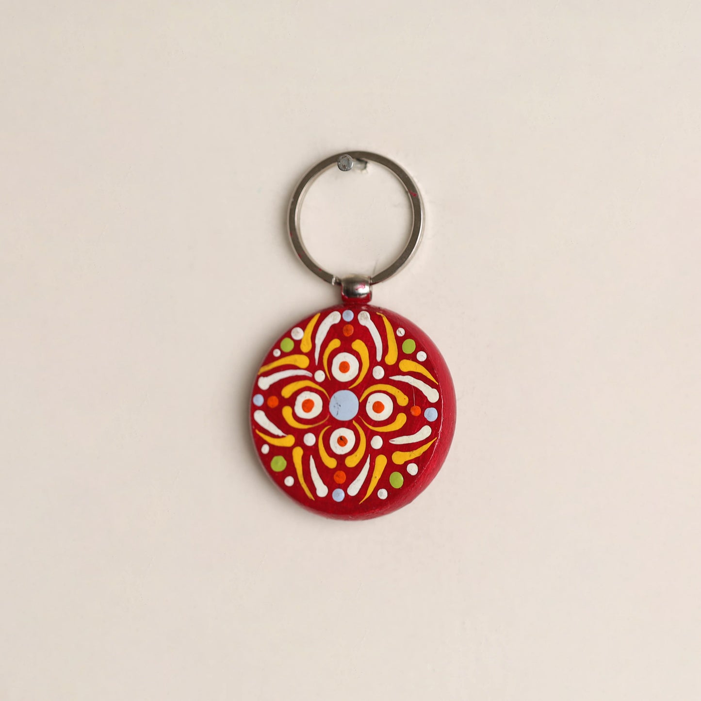 Handpainted Mandala Art Wooden Keychain 87