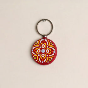 Handpainted Mandala Art Wooden Keychain 87