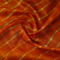 Orange - Handloom Chanderi Silk Tie-Dye Leheriya Fabric 23