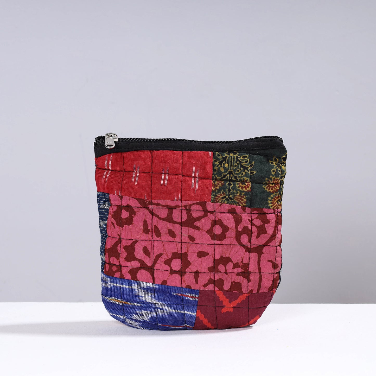 Handmade Cotton Fabric Quilted Patchwork Utility Pouch