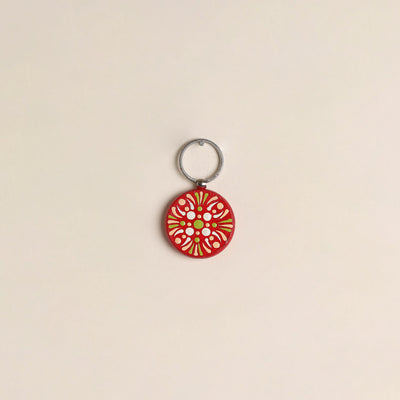 Handpainted Mandala Art Wooden Keychain 88