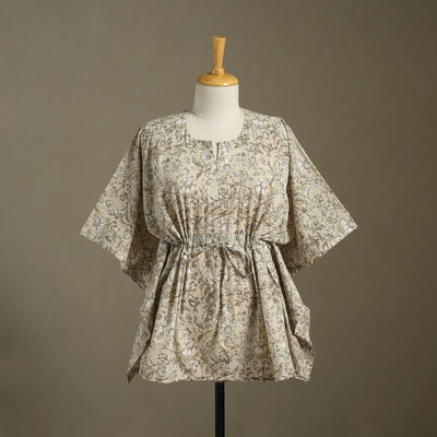 Sanganeri Block Print Cotton Kaftan (Short)