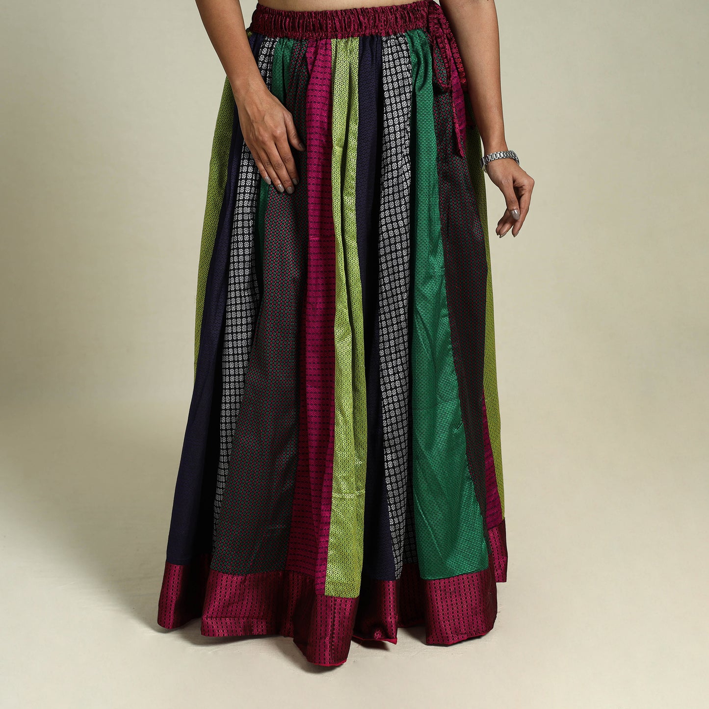 Multicolor - khun patchwork 24 kali cotton long skirt 04
