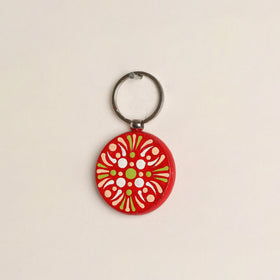 Handpainted Mandala Art Wooden Keychain 88