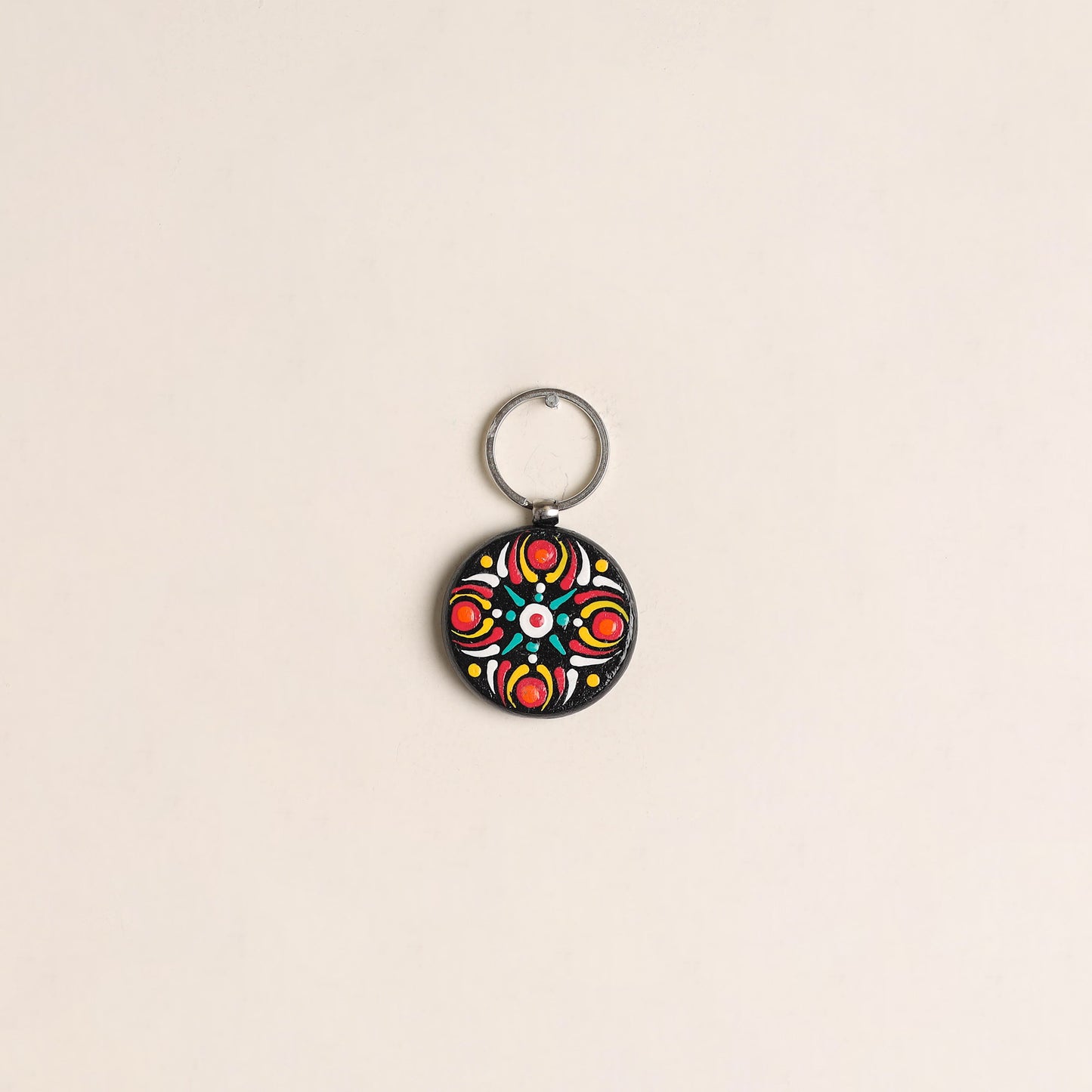 Handpainted Mandala Art Wooden Keychain 89