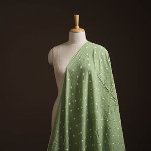 Green - Kutch Bandhani Tie-Dye Pure Mul Cotton Fabric 16