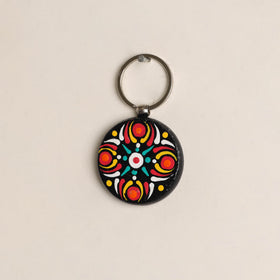 Handpainted Mandala Art Wooden Keychain 89
