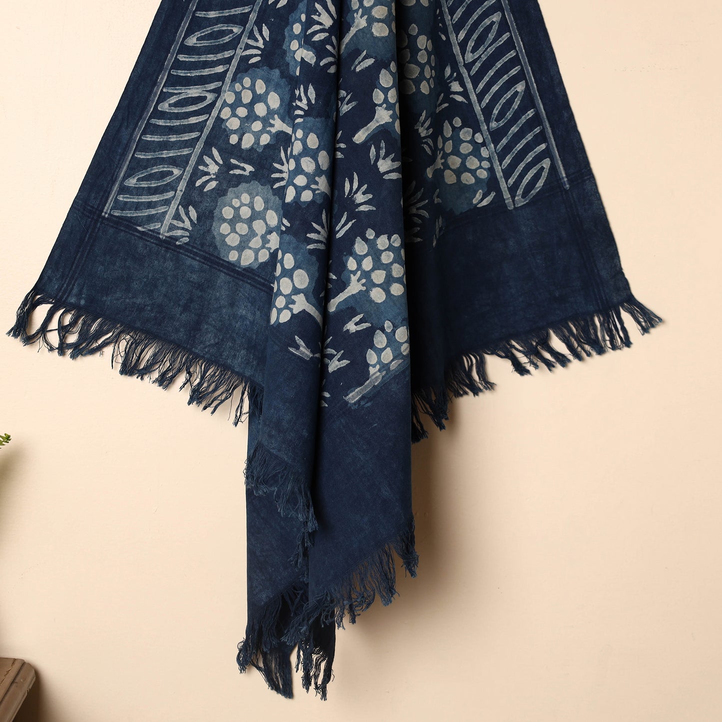 Blue - Handloom Block Printed Cotton Bindaas Towel 39