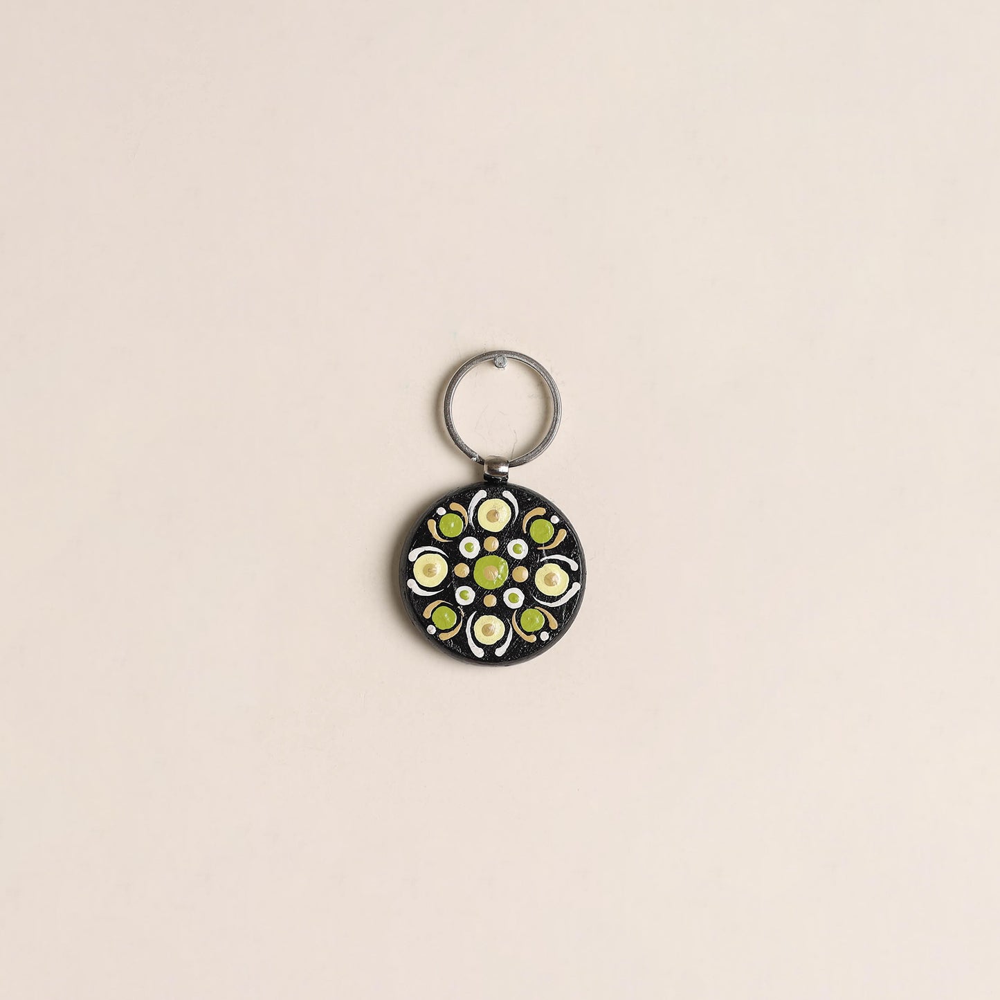 Handpainted Mandala Art Wooden Keychain 90