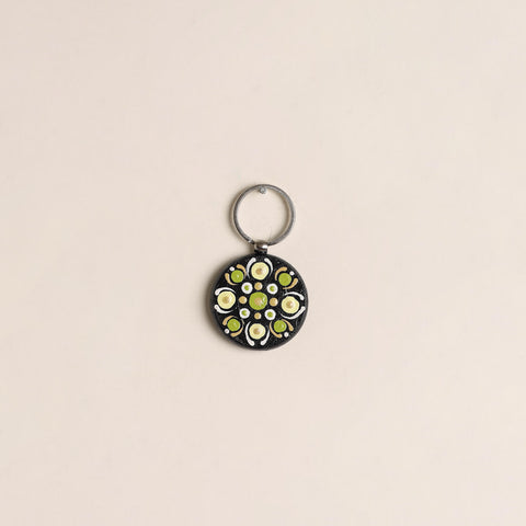 Handpainted Mandala Art Wooden Keychain 90