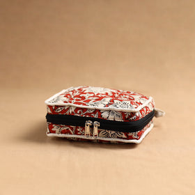 Red Handmade 4 Pockets Cotton Jewelry Bag 11 