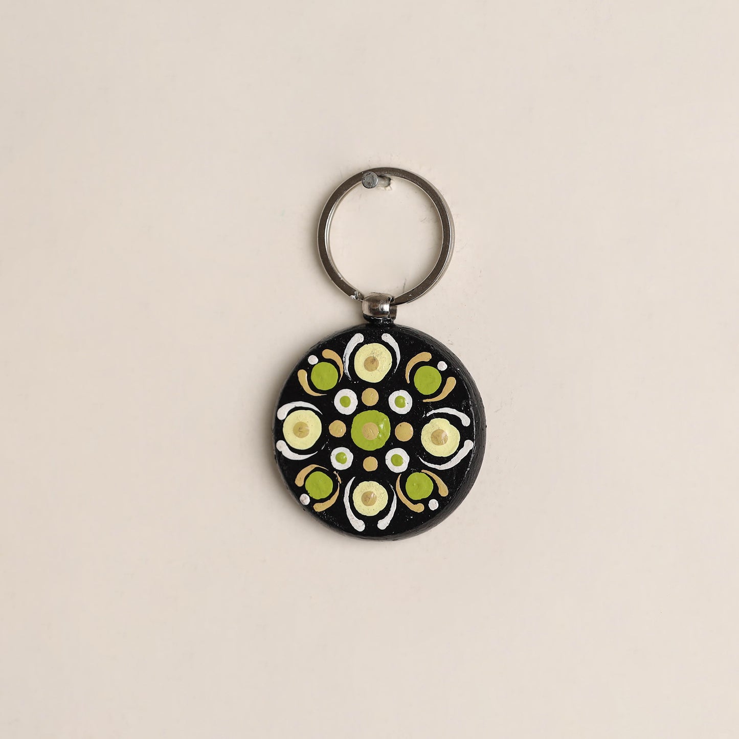 Handpainted Mandala Art Wooden Keychain 90