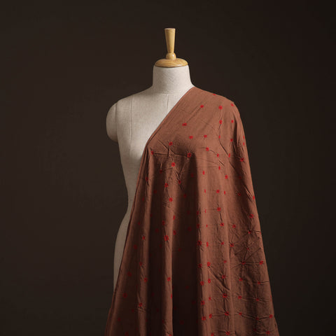 Brown - Kutch Bandhani Tie-Dye Pure Mul Cotton Fabric 19