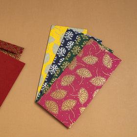  Floral Printed Handcrafted Notecards with Envelopes (Assorted Set of 5) 