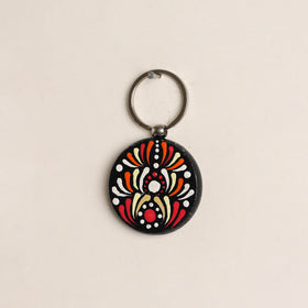 Handpainted Mandala Art Wooden Keychain 91