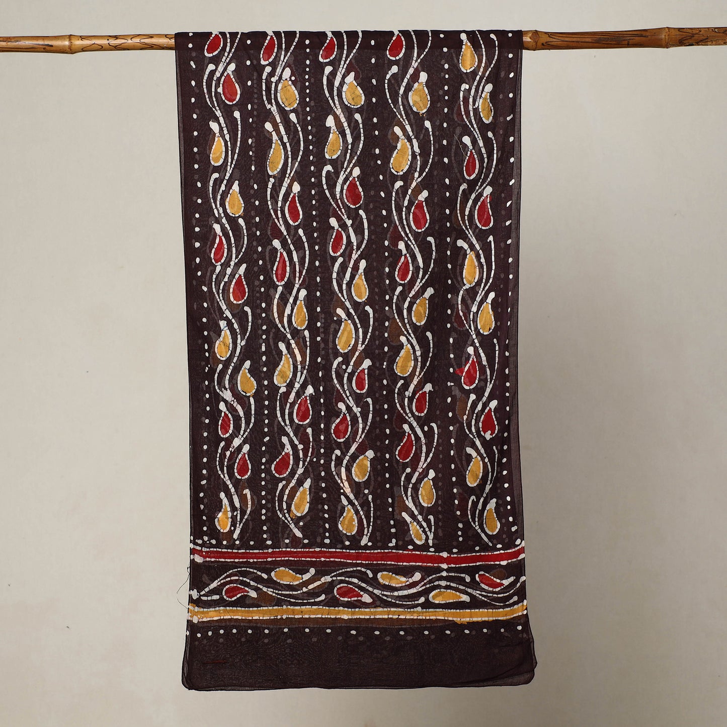 Brown - Hand Batik Printed Mul Cotton Stole 41