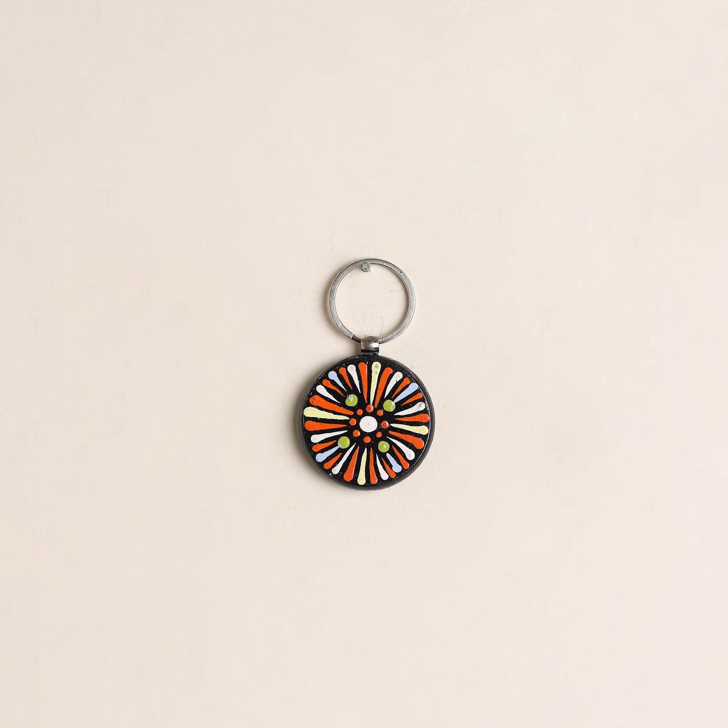 Handpainted Mandala Art Wooden Keychain 92