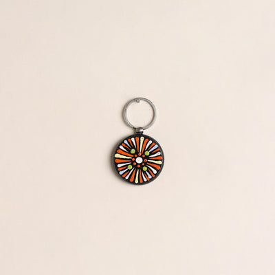Handpainted Mandala Art Wooden Keychain 92