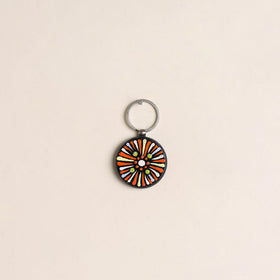 Handpainted Mandala Art Wooden Keychain 92