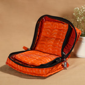 Orange Handmade 4 Pockets Cotton Jewelry Bag