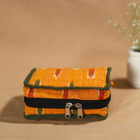 Yellow Handmade 4 Pockets Cotton Jewelry Bag 12 