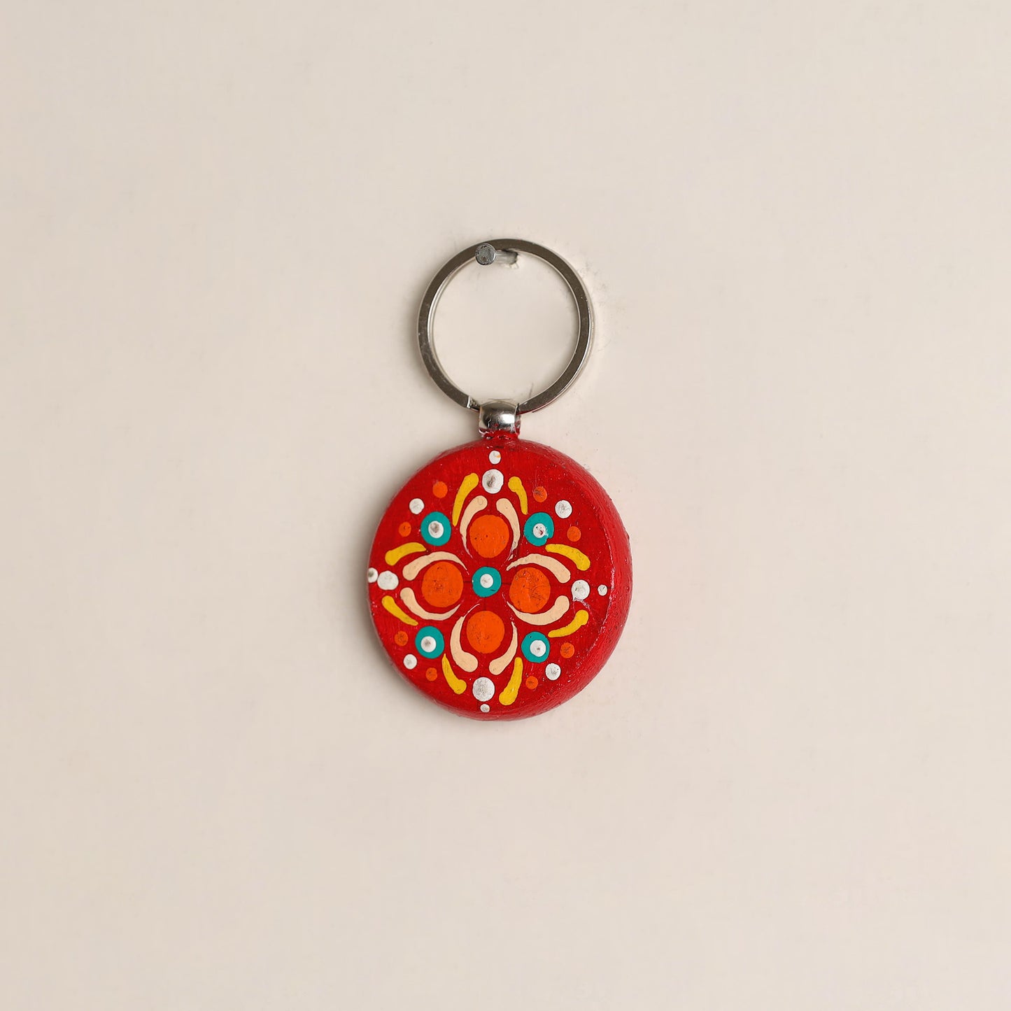 Handpainted Mandala Art Wooden Keychain 93