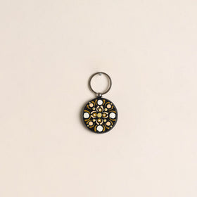 Handpainted Mandala Art Wooden Keychain 94