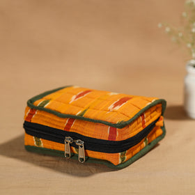 Yellow Handmade 4 Pockets Cotton Jewelry Bag 12 