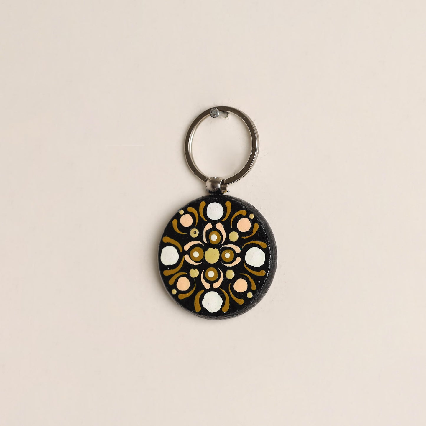 Handpainted Mandala Art Wooden Keychain 94