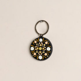 Handpainted Mandala Art Wooden Keychain 94