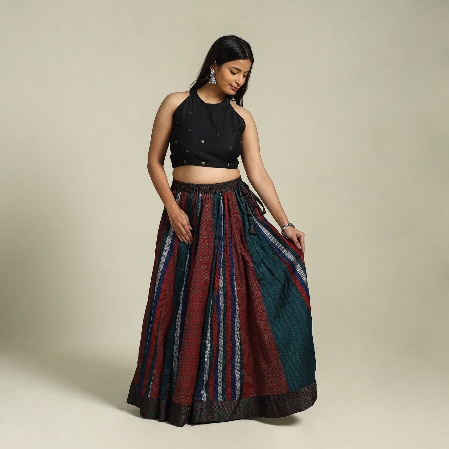 Buy Multicolor Khun Patchwork 24 Kali Cotton Long Skirt