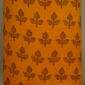 Yellow - 3pc Modal Silk Unstitched Bagh Print Suit Material Set 